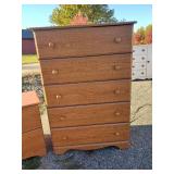 Solid Wooden 5 Drawer dresser and Matching Side Tables in Great Condition