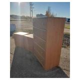 Solid Wooden 5 Drawer dresser and Matching Side Tables in Great Condition