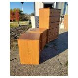 Solid Wooden 5 Drawer dresser and Matching Side Tables in Great Condition