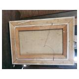 Gorgeous Vintage Lighted original oil Painting in gorgeous Mid Modern ornate Frame