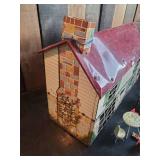 Vintage Metal Doll House with some furniture good condition