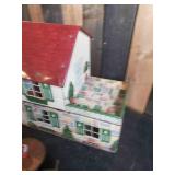 Vintage Metal Doll House with some furniture good condition