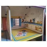 Vintage Metal Doll House with some furniture good condition