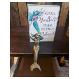Large Cast Iron Mermaid and mermaid sign