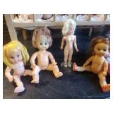 Great Vintage Doll Lot with Vintge Crib , Kewpee Doll, Vintage Beanie Baby, and Many Many More