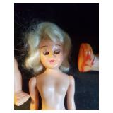 Great Vintage Doll Lot with Vintge Crib , Kewpee Doll, Vintage Beanie Baby, and Many Many More