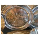 Various Sized and Kinds of Silver Platters, includes Reed and Barton Damascene Collectors Plates