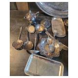 Silver Platter, and various other silver items including butter Dish Silverware and more