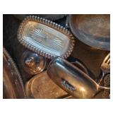 Silver Platter, and various other silver items including butter Dish Silverware and more