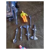 Vintage Gi Joe Skystorm x-wing Chopper, Cobra A.S.P. with extras, and Various Gi. Joe Figures