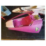 Vintage Gi Joe toys, Skystiker XP-14F Combat Jet, Tomahawk Helicopter, a Lex Doar 7 Assault Ship, and A Cobra Sea Ray Air Attack Craft