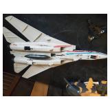 Vintage Gi Joe toys, Skystiker XP-14F Combat Jet, Tomahawk Helicopter, a Lex Doar 7 Assault Ship, and A Cobra Sea Ray Air Attack Craft