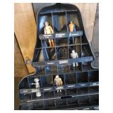Vintage Darth Vader Action Figure Case with a few Starwars action Figures and Tauntaun