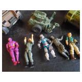 5 Gi Joe Action Figures & Various Gi Joe Jeeps Cobra Stinger V.A.M.P. Mark II, Gi Joe VAMP Attack Vehicle and more