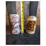 2 Beer Steins Coors and Endangered Speicies Budweiser