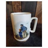2 Steins Elvis Heartbreak Hotel & Eagle of the Last Frontier, and a Norman Rockwell Mug
