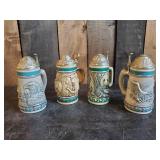 4 Endangered Species Steins, 2 The Bald Eagle, The Asian Elephant, The Giant Panda,