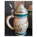 4 Endangered Species Steins, 2 The Bald Eagle, The Asian Elephant, The Giant Panda,