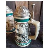 4 Endangered Species Steins, 2 The Bald Eagle, The Asian Elephant, The Giant Panda,