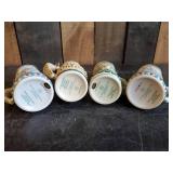 4 Endangered Species Steins, 2 The Bald Eagle, The Asian Elephant, The Giant Panda,