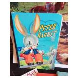 Vintage Game and Book Lot Peter Rabbit, Cooties, Wooden A, B, C