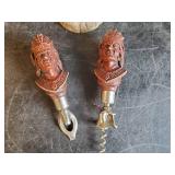 Ceramic Bank Te-la-vai created by Native American Artist Lowell Talashoma Sr. 2 Vintage Wood Carved Bottle Openers