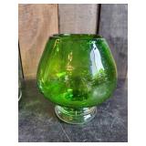 Vintage Glass Dish Lot  Gorgeous Green Glass and Clear Glass with lid