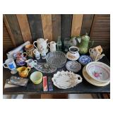 Various Kitchen/Décor Lot for use or display  Pitchers, floral Dish, Creamers, Spoons and so much more