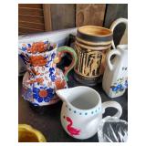 Various Kitchen/Décor Lot for use or display  Pitchers, floral Dish, Creamers, Spoons and so much more