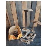 Antique Cast Iron Cobblers Tools Shoemakers anvil and Forms