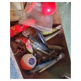 Vintage Takle Box and Various items of Vintage Fishing Tackle and equiptment