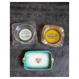 3 Vintage Ash Trays, Trojan, Gambles, Western Motels