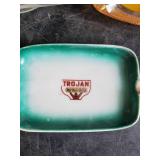 3 Vintage Ash Trays, Trojan, Gambles, Western Motels