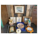 Framed Holy Catholic Family framed Picture, Vintage Old Mr. Boston Decanter, Lambert 1950