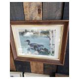 Framed Holy Catholic Family framed Picture, Vintage Old Mr. Boston Decanter, Lambert 1950