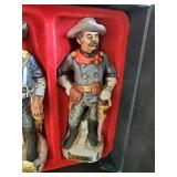 Battle of Little Big Horn Decanters by G. Schildt a Commemorative Set in original wooden Box