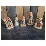 5 Vintage Ceramic Figurines Lefton Little Bo Peep, Kelvin Figurine and others