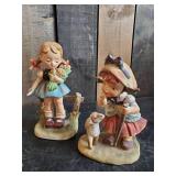 5 Vintage Ceramic Figurines Lefton Little Bo Peep, Kelvin Figurine and others