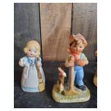 5 Vintage Ceramic Figurines Lefton Little Bo Peep, Kelvin Figurine and others