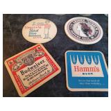 misc Vintage Beer Coaster and Glass Lot Grainbelt Leinenkugels Hamms and more