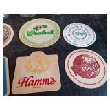 misc Vintage Beer Coaster and Glass Lot Grainbelt Leinenkugels Hamms and more