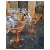Large Vintage Glass Lot of Various Styles  Wine Juice Pink Depression Glass and more