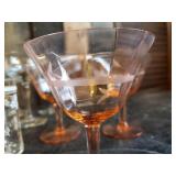 Large Vintage Glass Lot of Various Styles  Wine Juice Pink Depression Glass and more