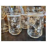 Large Vintage Glass Lot of Various Styles  Wine Juice Pink Depression Glass and more