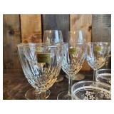 Large Vintage Glass Lot of Various Styles  Wine Juice Pink Depression Glass and more