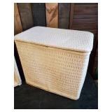 Vintage Wicker Laundry Basket and matching Shelf