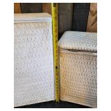 Vintage Wicker Laundry Basket and matching Shelf