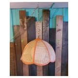 Vintage Wicker Rattan Swag Lamp  Very Cool Working Conditon