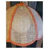 Vintage Wicker Rattan Swag Lamp  Very Cool Working Conditon