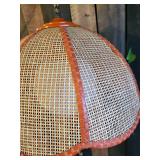 Vintage Wicker Rattan Swag Lamp  Very Cool Working Conditon